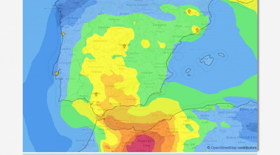 Hoy la calima alcanzará niveles de riesgo para la salud